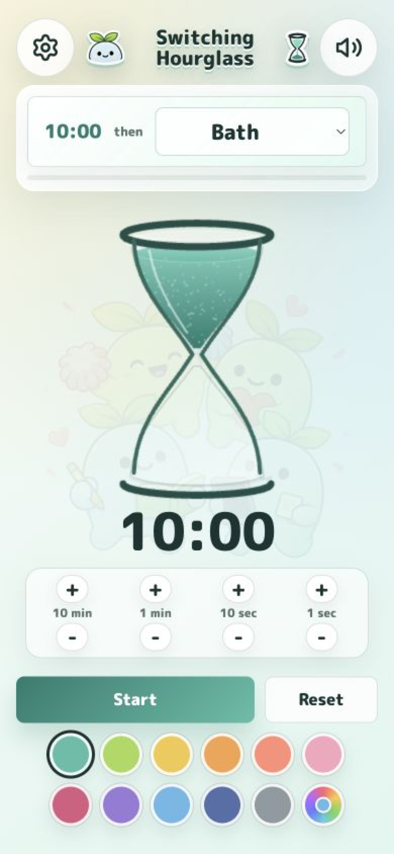 Switch Hourglass showing remaining time and the next action